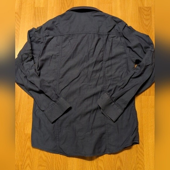 Rock & Republic Shirt Womens Button Up Small Navy Blue Long Sleeve Collared - Picture 6 of 8